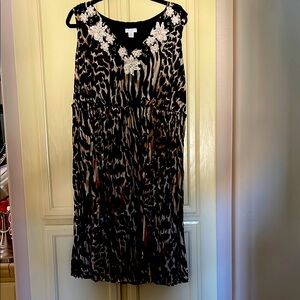 20w Charter Club broomstick cheetah /leopard print tank sleeve dress. Classy